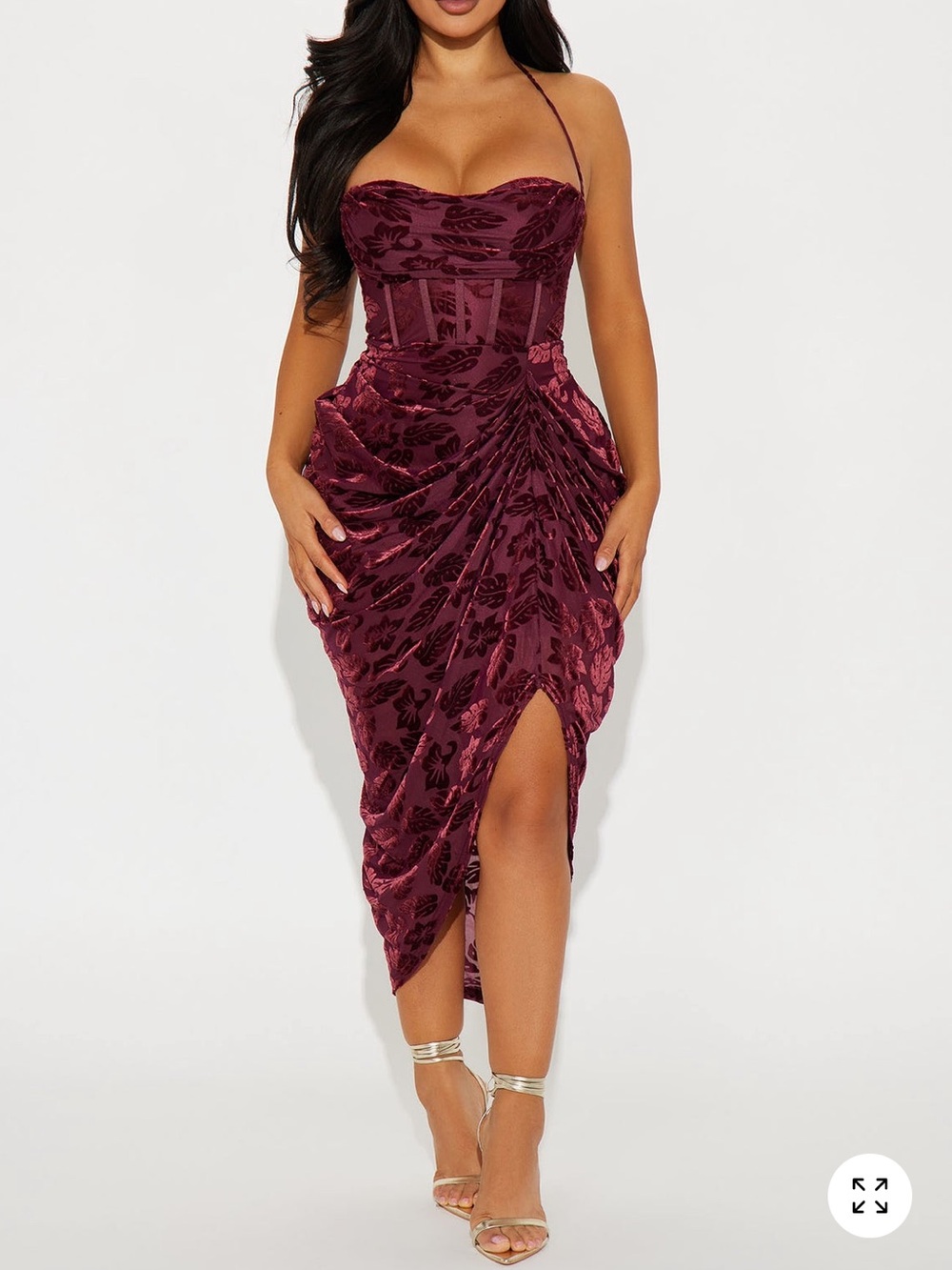 Honolulu Evenings Velvet Midi Dress
